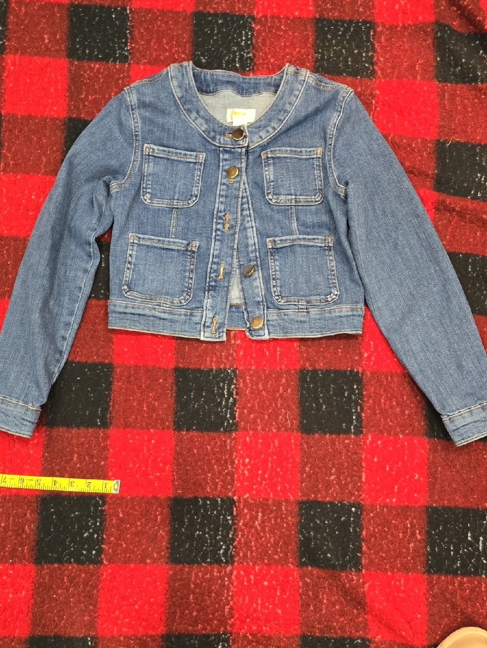 Anthropologie Denim Jacket in Blue (One Button Missing)